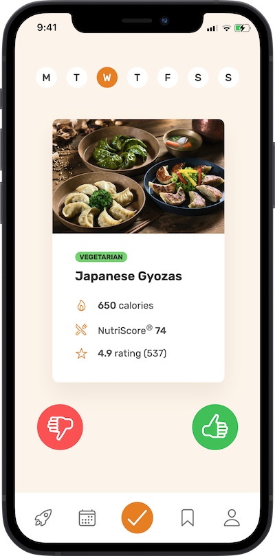 iPhone app meal improving plan